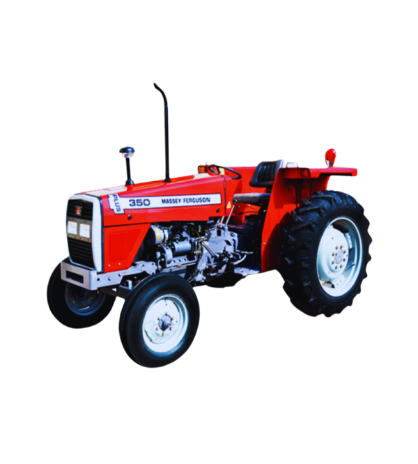 A Massey Ferguson Tractor MF350 Plus standing on a farm field.