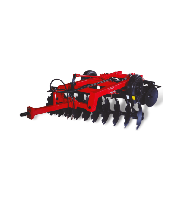 A hydraulic disc harrow with 22 discs being used in agricultural services.